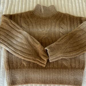 Cozy Brown Cable Knit Sweater